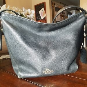 COACH Dufflette Natural leather Black sholder bag